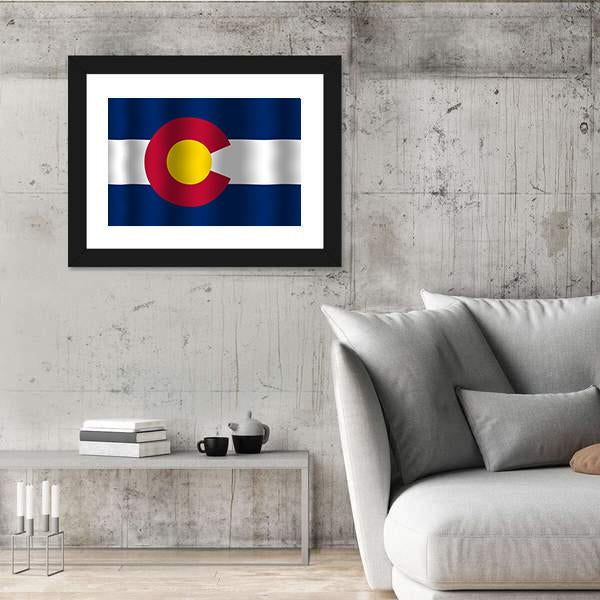 Waving Colorado State Flag Canvas Wall Art-5 Horizontal-Gallery Wrap-22" x 12"-Tiaracle