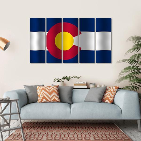 Waving Colorado State Flag Canvas Wall Art-5 Horizontal-Gallery Wrap-22" x 12"-Tiaracle