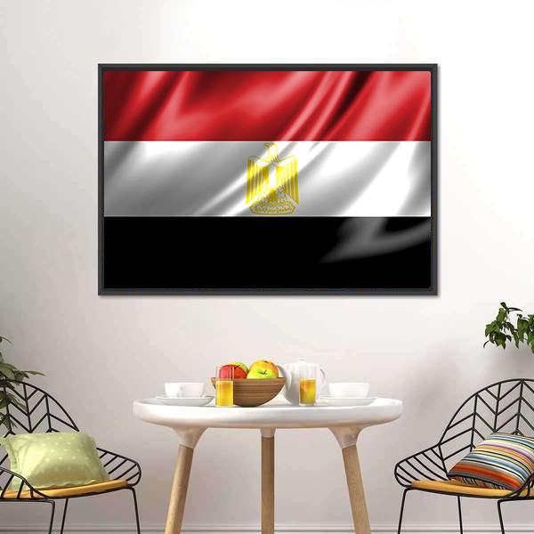 Waving Egypt Flag Canvas Wall Art-3 Horizontal-Gallery Wrap-25" x 16"-Tiaracle