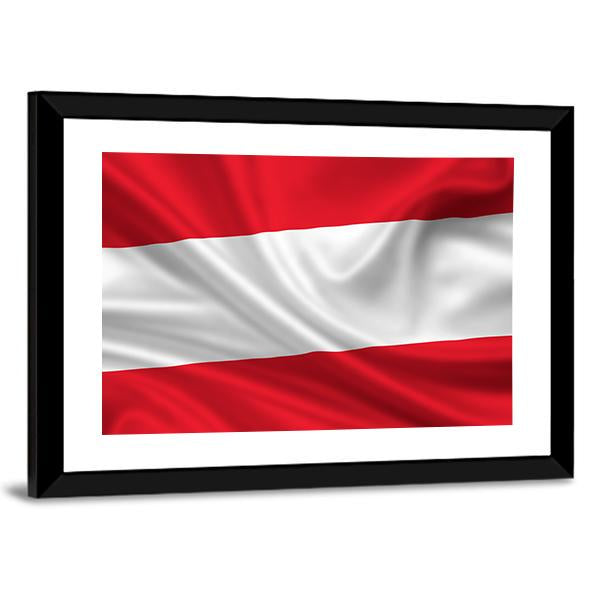 Waving Flag Of Austria Canvas Wall Art-3 Horizontal-Gallery Wrap-25" x 16"-Tiaracle