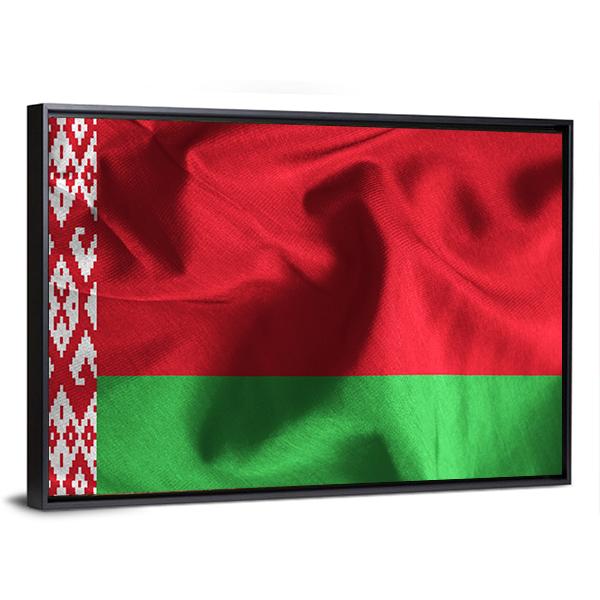Waving Flag Of Belarus Canvas Wall Art-3 Horizontal-Gallery Wrap-25" x 16"-Tiaracle