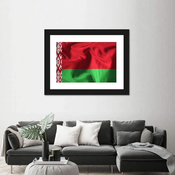 Waving Flag Of Belarus Canvas Wall Art-5 Horizontal-Gallery Wrap-22" x 12"-Tiaracle