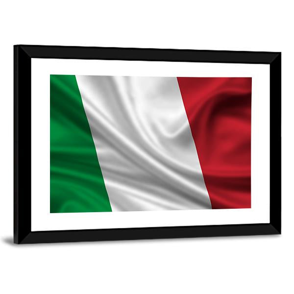 Waving Flag Of Italy Canvas Wall Art-5 Horizontal-Gallery Wrap-22" x 12"-Tiaracle