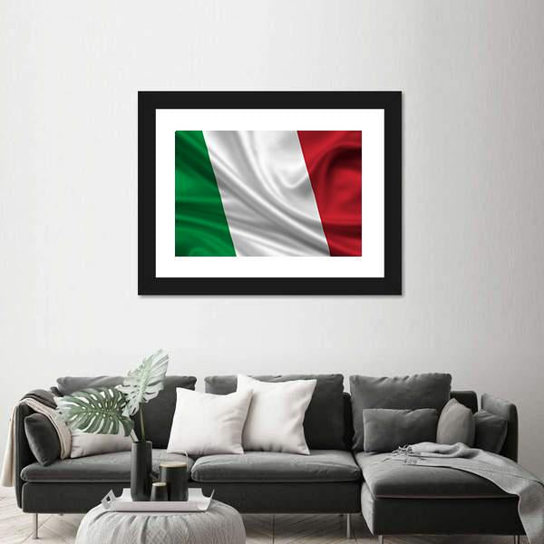 Waving Flag Of Italy Canvas Wall Art-5 Horizontal-Gallery Wrap-22" x 12"-Tiaracle