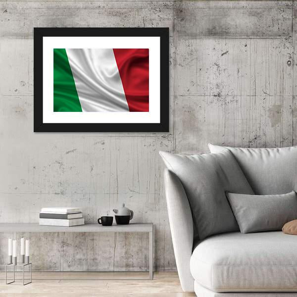 Waving Flag Of Italy Canvas Wall Art-5 Horizontal-Gallery Wrap-22" x 12"-Tiaracle