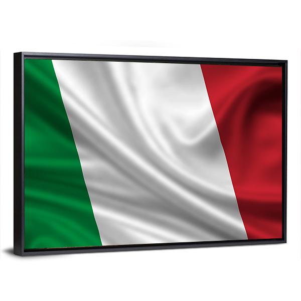 Waving Flag Of Italy Canvas Wall Art-5 Horizontal-Gallery Wrap-22" x 12"-Tiaracle