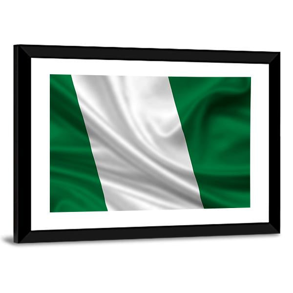 Waving Flag Of Nigeria Canvas Wall Art-3 Horizontal-Gallery Wrap-25" x 16"-Tiaracle