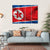 Waving Flag Of North Korea Canvas Wall Art-4 Horizontal-Gallery Wrap-34" x 24"-Tiaracle