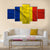 Waving Flag Of Romania Canvas Wall Art-5 Star-Gallery Wrap-42" x 21"-Tiaracle