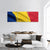 Waving Flag Of Romania Panoramic Canvas Wall Art-1 Piece-36" x 12"-Tiaracle