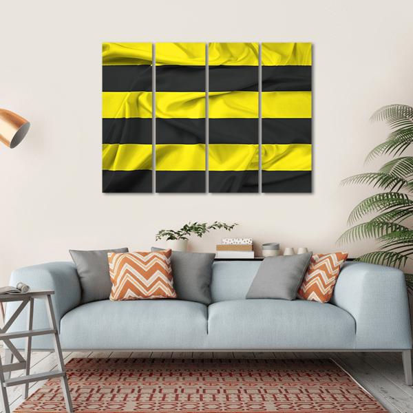 Waving Flag Of Schiedam Netherlands Canvas Wall Art-4 Horizontal-Gallery Wrap-34" x 24"-Tiaracle