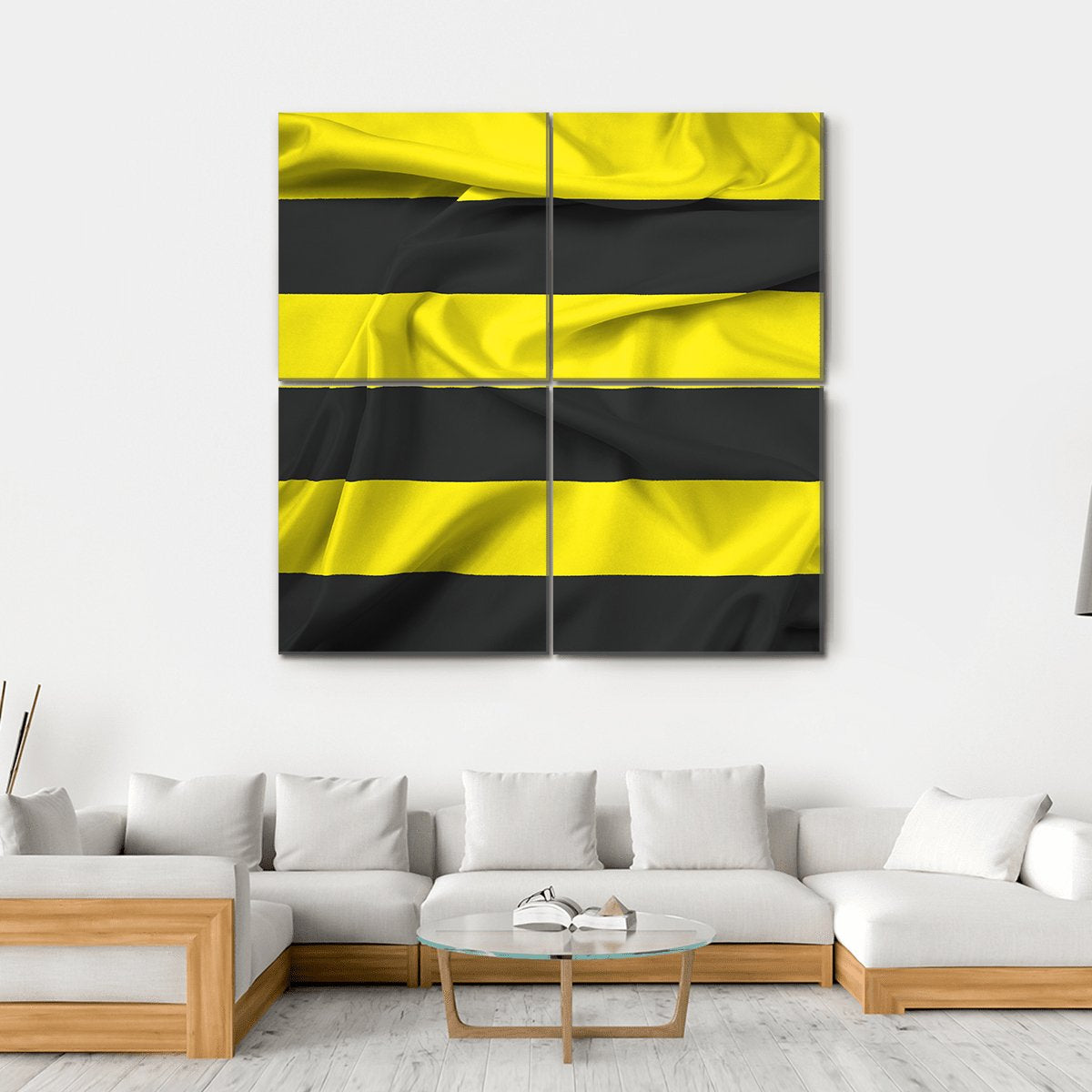 Waving Flag Of Schiedam Netherlands Canvas Wall Art-4 Square-Gallery Wrap-17" x 17"-Tiaracle