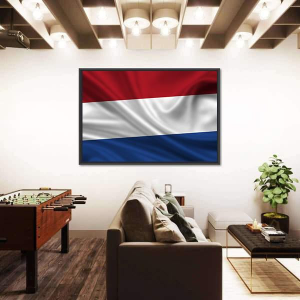 Waving Flag Of The Netherlands Canvas Wall Art-5 Horizontal-Gallery Wrap-22" x 12"-Tiaracle