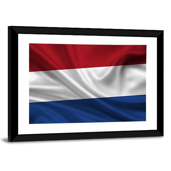 Waving Flag Of The Netherlands Canvas Wall Art-5 Horizontal-Gallery Wrap-22" x 12"-Tiaracle