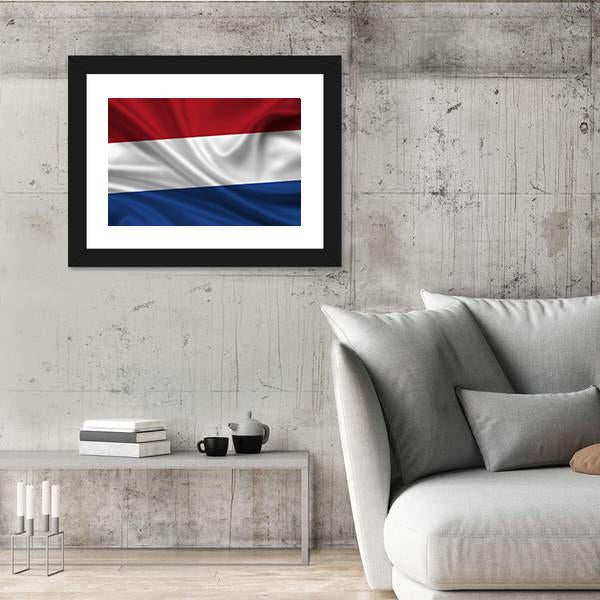 Waving Flag Of The Netherlands Canvas Wall Art-5 Horizontal-Gallery Wrap-22" x 12"-Tiaracle