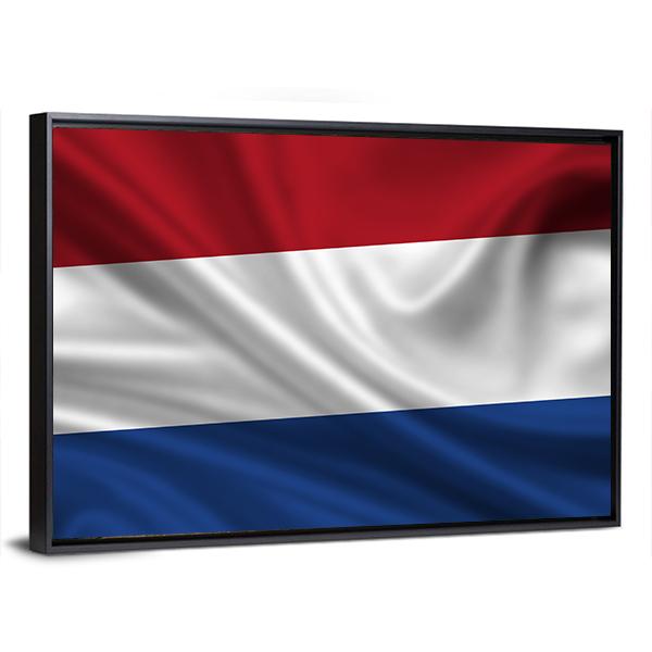 Waving Flag Of The Netherlands Canvas Wall Art-5 Horizontal-Gallery Wrap-22" x 12"-Tiaracle