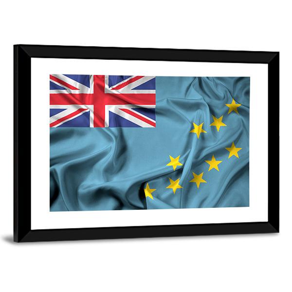 Waving Flag Of Tuvalu Canvas Wall Art-5 Horizontal-Gallery Wrap-22" x 12"-Tiaracle