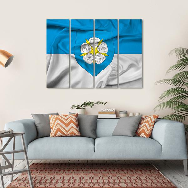 Waving Flag Of Viljandi Canvas Wall Art-4 Horizontal-Gallery Wrap-34" x 24"-Tiaracle