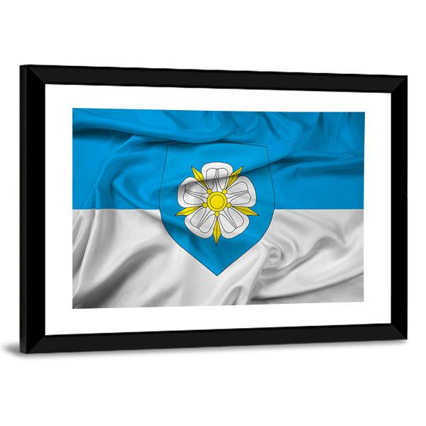 Waving Flag Of Viljandi Canvas Wall Art-5 Horizontal-Gallery Wrap-22" x 12"-Tiaracle