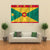 Waving Grenada Flag Canvas Wall Art-3 Horizontal-Gallery Wrap-37" x 24"-Tiaracle