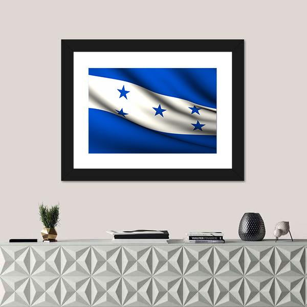 Waving Honduras Flag Canvas Wall Art-1 Piece-Framed Print-20" x 16"-Tiaracle