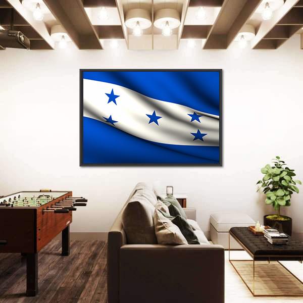 Waving Honduras Flag Canvas Wall Art-5 Horizontal-Gallery Wrap-22" x 12"-Tiaracle