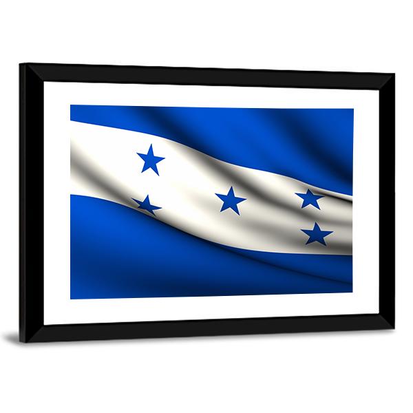 Waving Honduras Flag Canvas Wall Art-5 Horizontal-Gallery Wrap-22" x 12"-Tiaracle