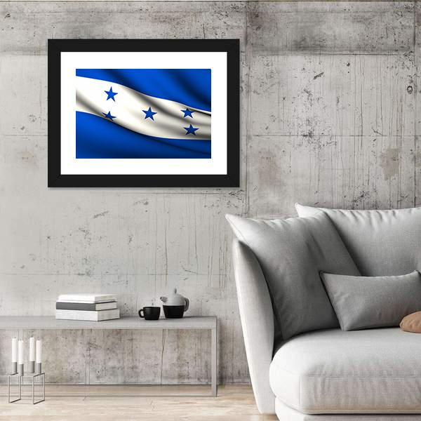 Waving Honduras Flag Canvas Wall Art-5 Horizontal-Gallery Wrap-22" x 12"-Tiaracle