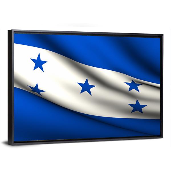Waving Honduras Flag Canvas Wall Art-5 Horizontal-Gallery Wrap-22" x 12"-Tiaracle