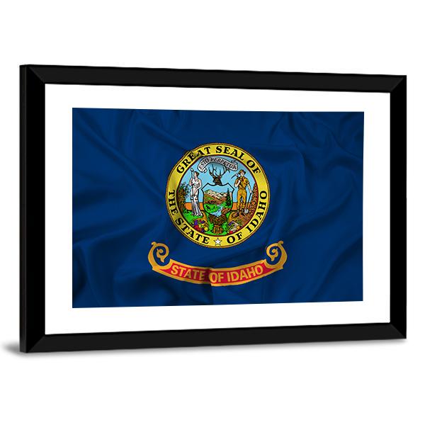 Waving Idaho State Flag Canvas Wall Art-3 Horizontal-Gallery Wrap-25" x 16"-Tiaracle