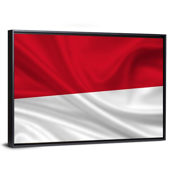 Waving Indonesia Flag Canvas Wall Art-3 Horizontal-Gallery Wrap-25" x 16"-Tiaracle