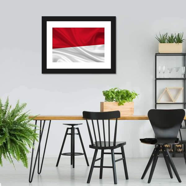 Waving Indonesia Flag Canvas Wall Art-3 Horizontal-Gallery Wrap-25" x 16"-Tiaracle