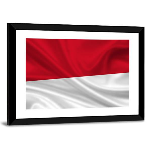 Waving Indonesia Flag Panoramic Canvas Wall Art-1 Piece-36" x 12"-Tiaracle