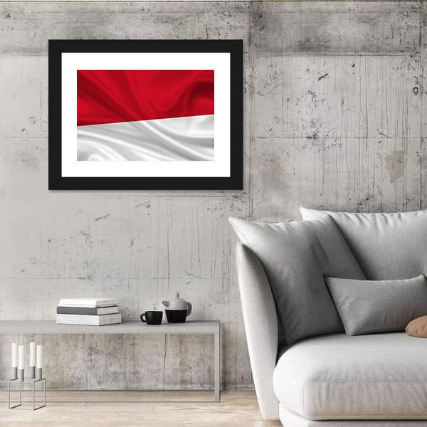 Waving Indonesia Flag Panoramic Canvas Wall Art-1 Piece-36" x 12"-Tiaracle