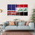 Waving Iraq And USA Flag Canvas Wall Art-5 Horizontal-Gallery Wrap-22" x 12"-Tiaracle