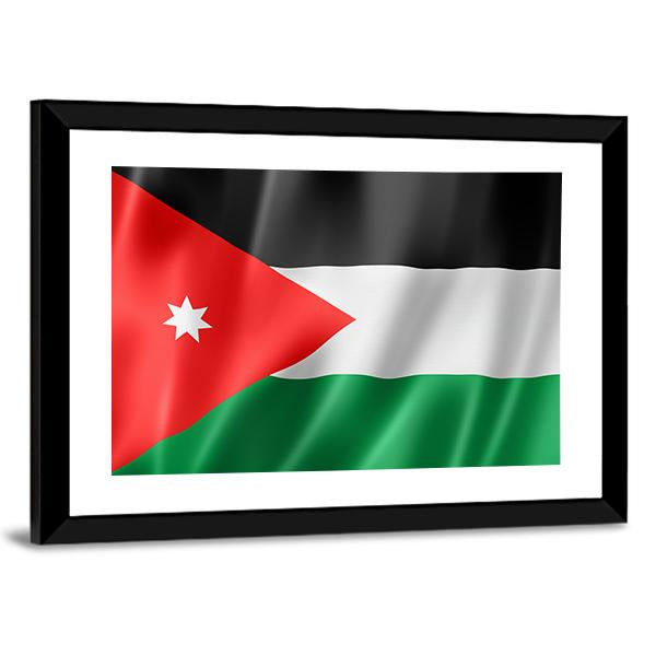 Waving Jordan Flag Canvas Wall Art-3 Horizontal-Gallery Wrap-25" x 16"-Tiaracle