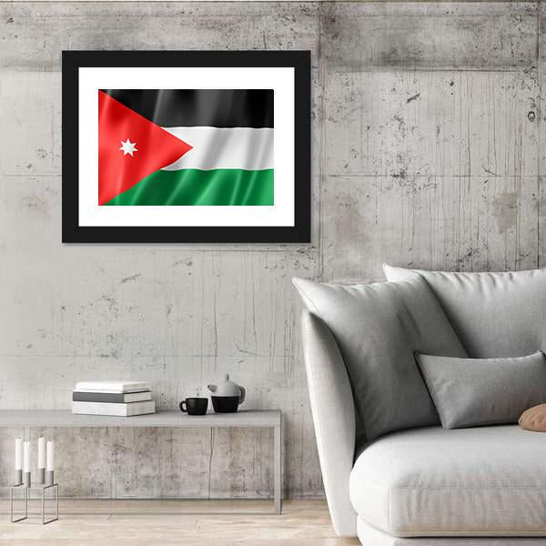 Waving Jordan Flag Canvas Wall Art-5 Horizontal-Gallery Wrap-22" x 12"-Tiaracle