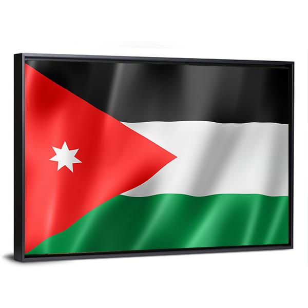 Waving Jordan Flag Canvas Wall Art-5 Horizontal-Gallery Wrap-22" x 12"-Tiaracle