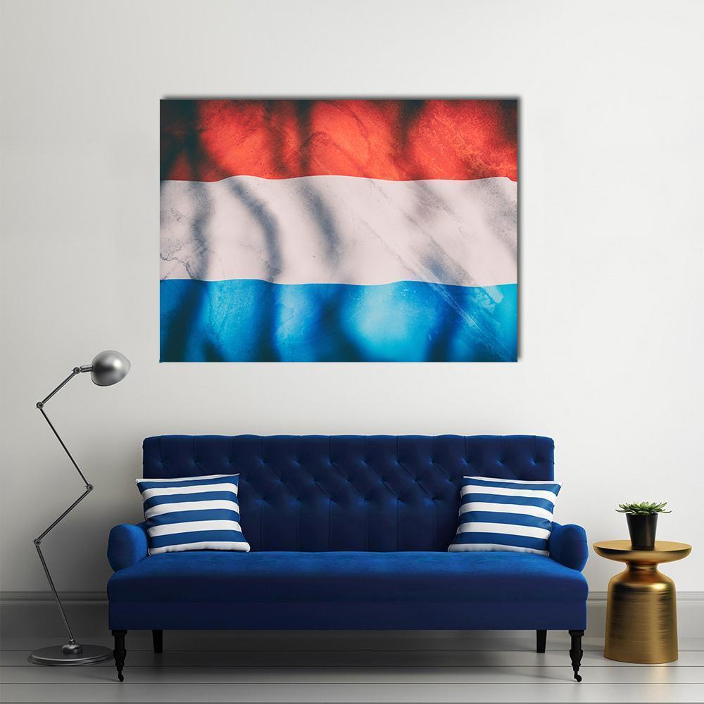 Waving Luxembourg Flag Canvas Wall Art-5 Horizontal-Gallery Wrap-22" x 12"-Tiaracle