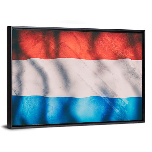 Waving Luxembourg Flag Canvas Wall Art-3 Horizontal-Gallery Wrap-25" x 16"-Tiaracle
