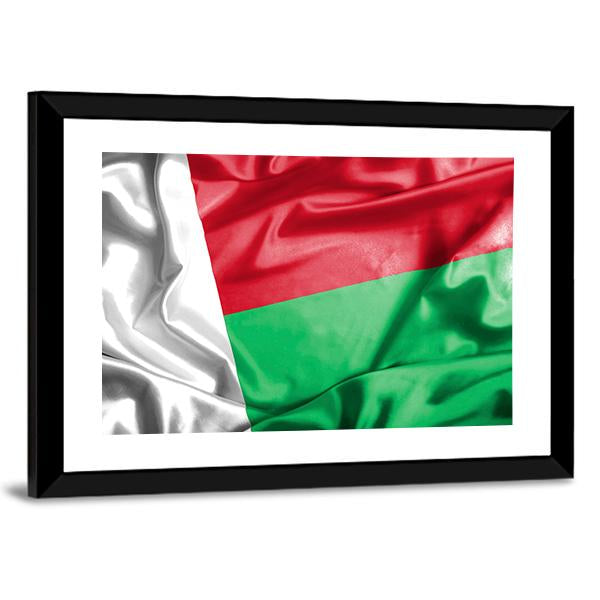 Waving Madagascar Flag Canvas Wall Art-3 Horizontal-Gallery Wrap-25" x 16"-Tiaracle