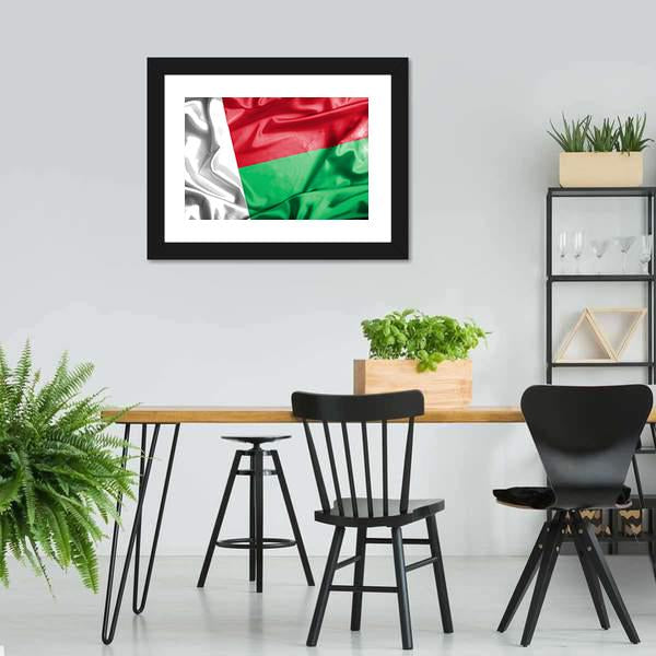 Waving Madagascar Flag Canvas Wall Art-3 Horizontal-Gallery Wrap-25" x 16"-Tiaracle
