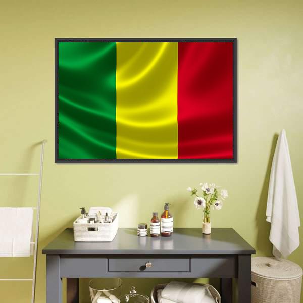 Waving Mali Flag Canvas Wall Art-5 Horizontal-Gallery Wrap-22" x 12"-Tiaracle