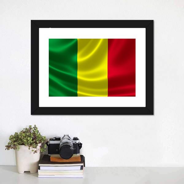 Waving Mali Flag Canvas Wall Art-5 Horizontal-Gallery Wrap-22" x 12"-Tiaracle