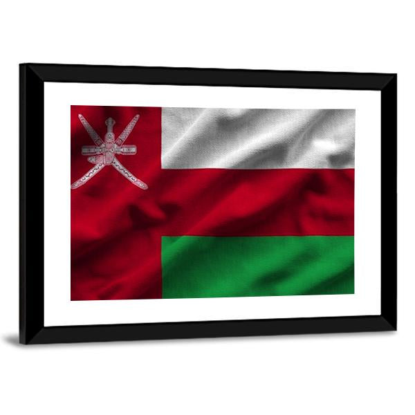 Waving Oman Flag Canvas Wall Art-3 Horizontal-Gallery Wrap-25" x 16"-Tiaracle