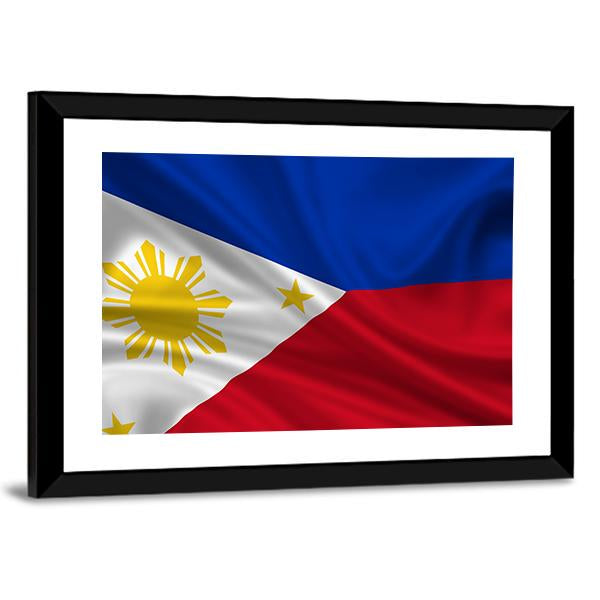 Waving Philippines Flag Canvas Wall Art-3 Horizontal-Gallery Wrap-25" x 16"-Tiaracle