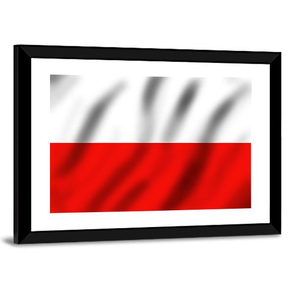 Waving Poland Flag Canvas Wall Art-5 Horizontal-Gallery Wrap-22" x 12"-Tiaracle