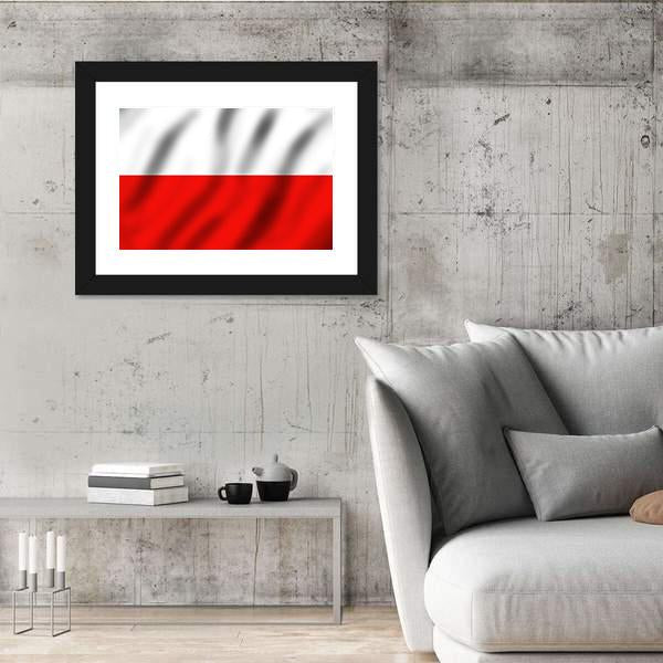 Waving Poland Flag Canvas Wall Art-5 Horizontal-Gallery Wrap-22" x 12"-Tiaracle