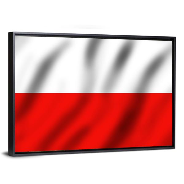 Waving Poland Flag Canvas Wall Art-5 Horizontal-Gallery Wrap-22" x 12"-Tiaracle
