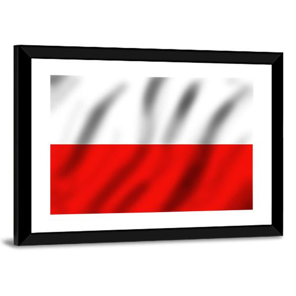 Waving Poland Flag Canvas Wall Art-3 Horizontal-Gallery Wrap-25" x 16"-Tiaracle